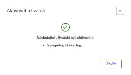 uzivatel reaktivovan